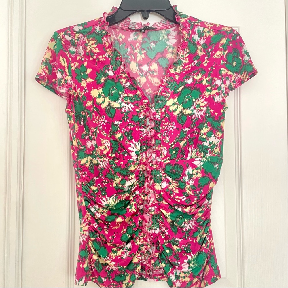 Vibrant floral blouse by Antonio Melani